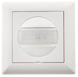 HUBER Motion 13R PIR Rilevatore di movimento 170° per interni, sensore di movimento da incasso, sensore di movimento con pulsante, anche per serie di interruttori [55 x 55 mm], uscita relè a 3 fili