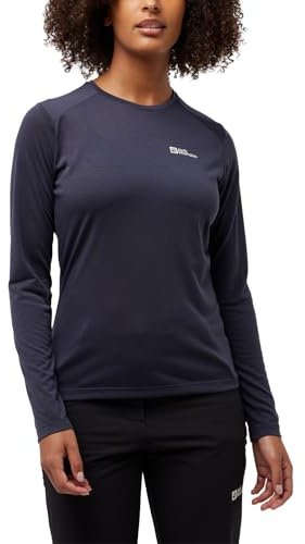 Jack Wolfskin Damen Vonnan Ls W T-Shirt, Graphite, S EU