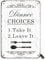 BNVXR Vintage-Blechschild mit Aufschrift Dinner Choices Take It Or Leave It, 20 x 30 cm, Dekoration, Poster, Schild für Zuhause, Küche, Bauernhaus, Bar