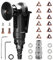 Mini Pneumatic Chamfering Machine, Portable Handheld 45 Degree Arc Air Beveling Machine with Replace Blades for Metal Trimming Chamfer Deburring (6 R Inserts + 6 C Inserts + 6 Bearing)