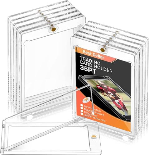 KAHEIGN 12Pcs Sammelkarten Hüllen mit Magnet, 35PT Magnetic Card Holder Kunststoff UV-Schutz Kartenhüllen Transparent Karten Rahmen Sammelkarten Schutzhüllen für Spielkarten Sportkarten