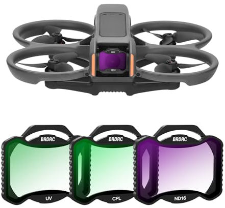 Avata 2 ND Filters Set, 3 Pack UV CPL ND16 Protection Lens Neutral Density Filter Kompatibel mit DJI Avata 2 FPV Drohne Zubehör - Aluminium