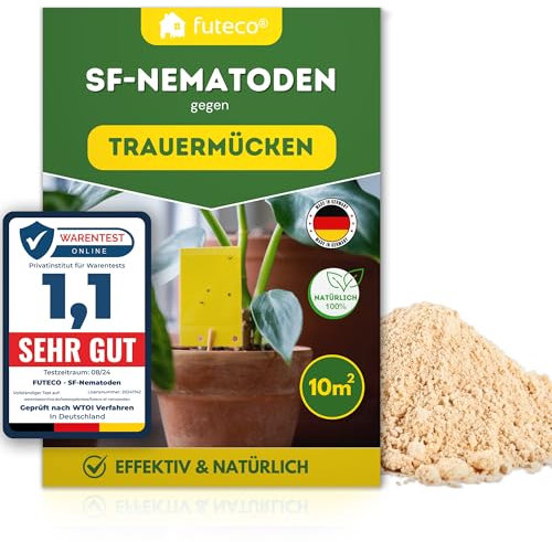 Futeco® – SF-Nematoden (10 Mio.) gegen Trauermücken – für 100 Pflanzen / 10m² Fläche – zum einfachen gießen
