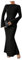 GORGLITTER Women's Long Sleeve Mock Neck Maxi Dresses Knitted Bodycon Fishtail Cocktail Dress Black L