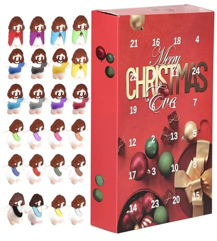 Buerfu Jesus-Adventskalender, Weihnachts-Adventskalender 2024 | Sammelfiguren Festliche Adventskalender | 24 x lustige Jesus-Spielzeuge, Countdown bis Weihnachten-Kalender für Erwachsene und Kinder