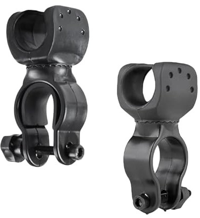 lcyen 2 Pcs Walking Stick Holder, Walking Stick Holder for Mobility Scooter, Crutches & Wheelchair Accessories, 360 Degree Rotatable Clip Stick Holders, Durable Crutch Bracket