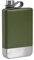 Flasque à alcool légère pour voyage, randonnée, vert armée, 255 g, 12,6 x 8,3 x 3 cm