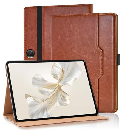 Vkooer Case for Honor Pad 9 Case 12.1 inch 2024 PU Leather Folio Flip Cover Multi-Angle Viewing Stand Protective Cover with Pocket & Pencil Holder for Honor Pad 9 12.1 inch - Brown