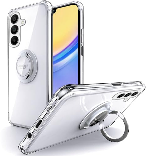 Silverback für Samsung Galaxy A16 5G Hülle mit 360° Ring, Transparent | Ring Halter Handyhülle, TPU Cover, Stoßfester Stoßfänger Schutzhülle, Weiche Dünn Case