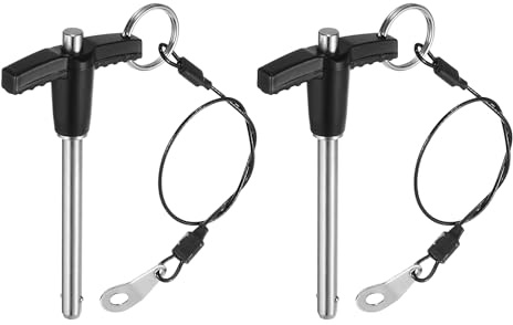 QUARKZMAN 2Pcs Goupille de Verrouillage 6mm x 50mm Longueur d'Utilisation | Poignée En T, Goupille Mecanindus, Acier Inoxydable Bouton-Poussoir À Libération Rapide