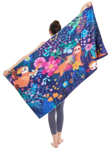 CAIRF Koala Strandtuch，Mikrofaser Strandtuch Handtücher，Tragbares sandfreie, schnell trocknende und leichte Stranddecke，Sporthandtuch，Mädchen Badetuch，Strandutensilien，Violett