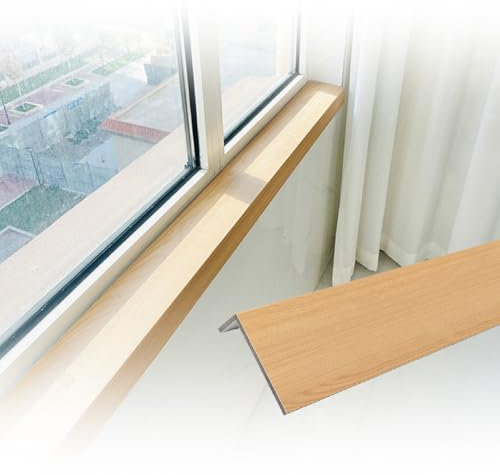 UPVC-Fensterbank-Abdeckplatte Fensterbankabdeckung Fensterbank-Ersatzplatte in Eichenfarbe Fensterbank-Schutzplatte Einfach zu Installieren für Balkon Wohnheim Badezimmer Küche Wohnzimmer(60x30cm)