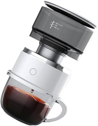 ULTECHNOVO Manuelle Kaffeemaschine 160ml aus Abs und Edelstahl mit Filterfunktion für Zuhause und Büro Tragbarer Handbetriebener Kaffeezubereiter ohne Batterie Zufälliger Stil