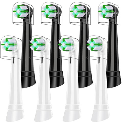 8 Ersatzbürsten kompatibel mit Oral B - iO elektrische Zahnbürstenköpfe geeignet iO 3/4/5/6/7/8/9/10 Serie Zahnbürsten - sanfte und effektive Reinigung - von HSYTEK