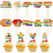 40 Pcs Rainbow Pride Cupcake Toppers, Pride Decorations, Pride Cake Topper, Toothpick Cocktail Sticks, Rainbow Flag Cake Toothpick Cocktail Sticks Tableware Party Supplies for Gay LGBT Decorations