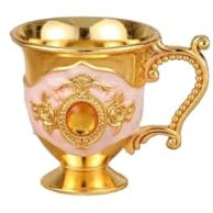 OUUOYSD Brass goblet,Chalice, 1 Pcs Drinking Glass Cup Cocktail Cup Blenders for Kitchen Reusable Tea Cup Brass Wine Goblet Sake Cup Mug(Roze)