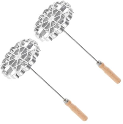 COLLBATH 2 Pièces Moules à Rosette Timbale pour Gâteaux de Friture pour Créer des Beignets