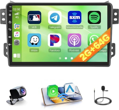 Roinvou 2+64G Android 15 Radio per Suzuki Splash Ritz/Opel Agila 2004-2014 CarPlay Android Auto, Android Autoradio 9 Pollici Stereo Auto Wi-Fi GPS Bluetooth EQ FM/RDS SWC Telecamera Posteriore