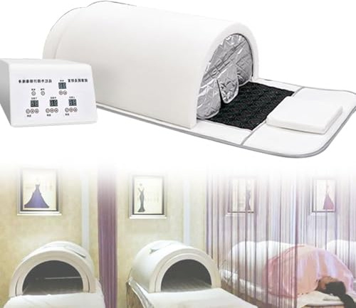 ZenSeFarin 1200W Professionelle Infrarot-Sauna-Kuppel, 360-Grad-Komplettabdeckung, Infrarot-Sauna Für Eine Person, 5 Minuten Vorheizen | Sauna-Schönheits-Spa Für Zu Hause White
