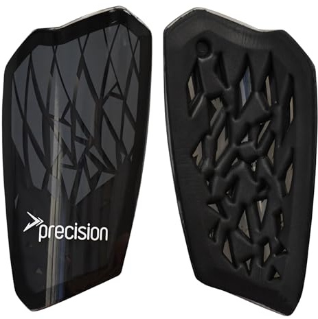 Precision Pro Fusion Flex Schienbeinschoner, Leichter Fußballschutz mit TPU-Schale, Eva-Schaum-Dämpfung, elastische Ärmelpolster, Schwarz, XSmall