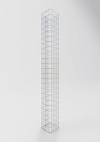 Gabiona - Gabionensäule - HxBxT: 230x27x27 cm - Maschenweite 5 x 10 cm - Gabione mit Spiralverschluss ist korrosionsbeständig