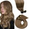 LaaVoo Real Human Hair Extensions U Tip Brown, Remy Straight Balayage Brown Shadows Real Hair Extensions, Hot Fusion for Invisible & Stable 50s 50g 22 Inch #6/8/14