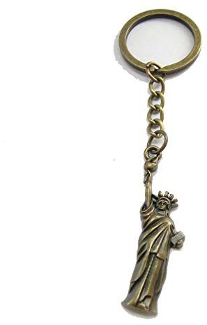 Porte-clés Statue de la Liberté, Porte-clés Statue de la Liberté, Souvenir de New York, Porte-clés initial, Porte-clés personnalisé, Porte-clés personnalisé - Jaune - Taille Unique