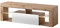 Selsey BIANKO - Mueble TV Moderno/Mesa TV/Mueble para Salón / 140 cm (con LED, Roble Dorado/Blanco Brillante)