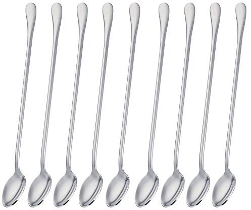 Mr. Spoon - Lot de 9 cuillères pour mélanger thé glacé, café, Cocktail, Smoothie et Boissons Froides Acier Inoxydable 20,7 x 2,9 cm