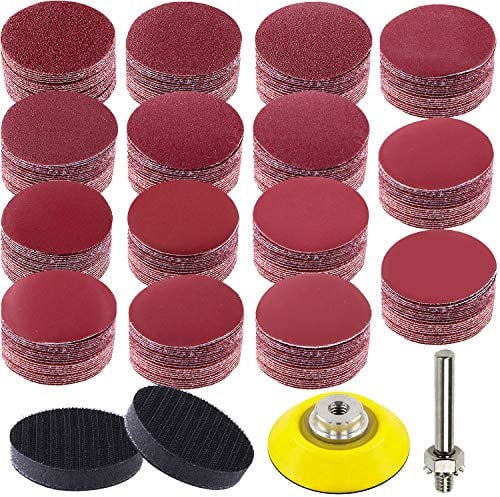 SIQUK 300 Stück Schleifpapier 50mm Schleifscheiben Rund Körnung 60 80 100 120 150 180 240 320 400 600 800 1000 1200 2000 3000 für Dremel