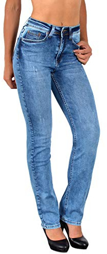 ESRA Straight Leg Jeans Damen Jeans Stretch Hose High Waist Jeans für Damen Hose Straight Jeans Damen gerades Bein Plus Size G7