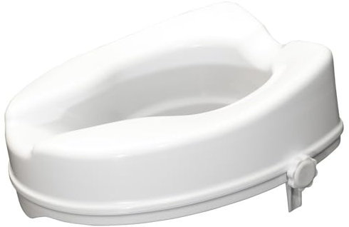 Aidapt Raised Toilet Seat with 2 or 4 Elevation, Sturdy Comfortable Construction, Easy to Fit Lock on System with no Tools Required, (Eligible for VAT Relief)