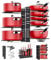 ARVINKEY Pot Rack Organizers, 8 Tiers Pan Organizer Rack for Cabinet, Adjustable Pot Lid Holders & Pan Rack With 3 DIY Methods for Kitchen Counter