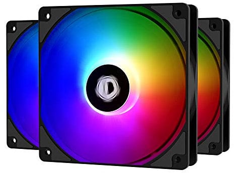 ID-COOLING XF-12025-ARGB-TRIO 120mm Case Fan ARGB 3 Pack RGB Fans 5V 3-PIN Connector MB Sync Internal Fans Cable Management Silent Fan PWM Fan for CPU Cooler/Radiator/PC Chassis
