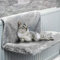 Lit de Radiateur pour Chat 46 x 30 x 25 cm Lit à Suspendre au Radiateur en Peluche Douce Chaude Amovible Lavable Hamac pour Chat pour Chauffage pour Animaux de Compagnie Chat Chaton (Gris)