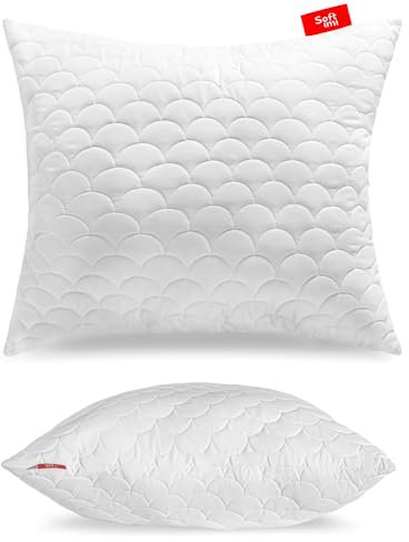 Softimi Gestepptes Premium Kissen 60x70 cm Antiallergisch - Anti-Milben - Geruchlos sofort verwendbar - Mit Härteeinstellung (60x70 cm)