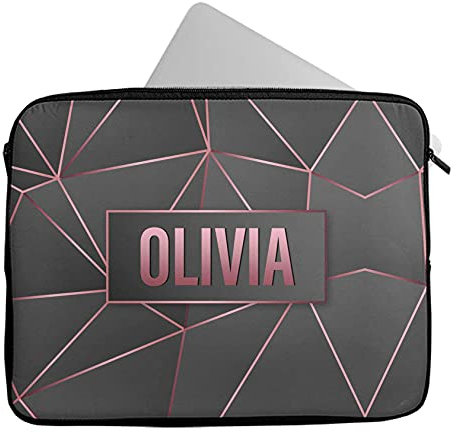 Personalised Any Name Patterned Design Laptop Case Sleeve Tablet Bag Chromebook Gift 317 (14-15 inch)