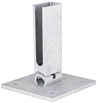 Flexible Bodenplatte feuerverzinkt 60 x 40 mm Zaunpfosten bis 2030 mm Zaunhöhe