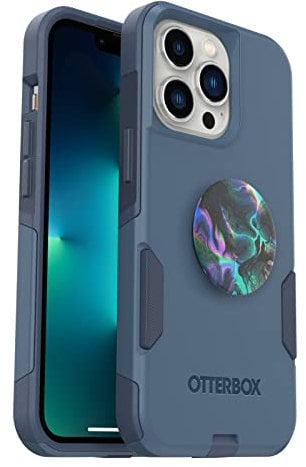 OtterBox Bundle Commuter Series for iPhone 13 PRO - (Rock Skip Way) + PopSockets PopGrip - (Oil ELK)