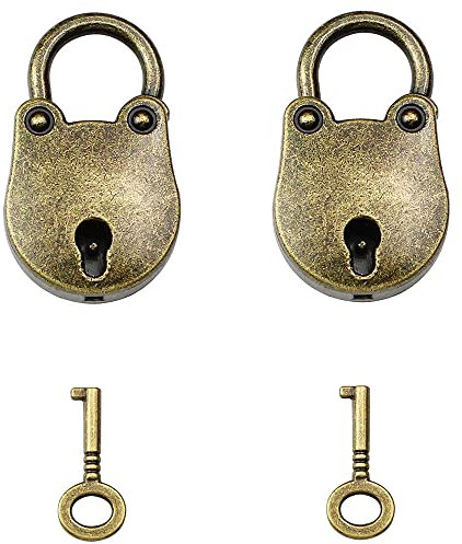 2 Pièces Serrures en Alliage de Zinc de Style Antique, Mini Cadenas Vintage Antique avec Clés, Cadenas Vintage, pour Le Journal Intime, La DéCoration De La BoîTe à Bijoux
