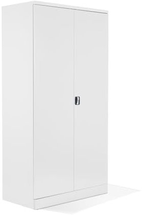 Schrank & Stuhl XXL Werkzeugschrank – Werkstattschrank mit 4 höhenverstellbaren Fachböden, Stahlschrank für Werkzeuge, 195 x 92 x 60 cm (H x B x T), Weiß
