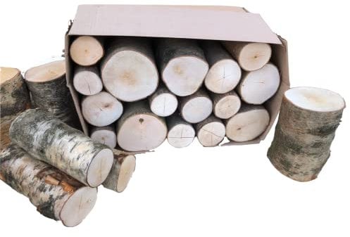 Box of Decorative Logs 15cm Kiln Dried Full Round Display Logs Fine Sawn Ends…