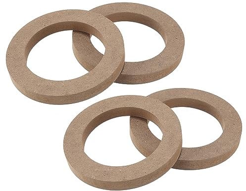 X AUTOHAUX 4 Stück Auto Lautsprecher Subwoofer Distanzringe 4 Universal Holz Khaki