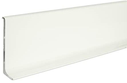 2,5 m Meter - Höhe: 60 mm FUCHS Sockelleiste Aluminium Weiß matt pulverbeschichtet