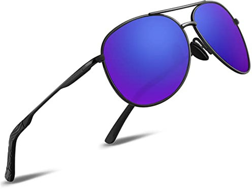 Lunettes de Soleil Homme Pilote Lunettes de Soleil Polarisées Pour Hommes et Femmes Protection Style Classique Lunettes Ultralégères Verres Anti-Reflets Conduite Pêche Sports Avec Lunettes de Soleil