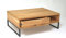 DEINE TANTE EMMA 2135 Couchtisch Hugo Wohnzimmertisch Eiche massiv/Schwarz Metall mit Schublade ca. 90 x 34 x 60 cm