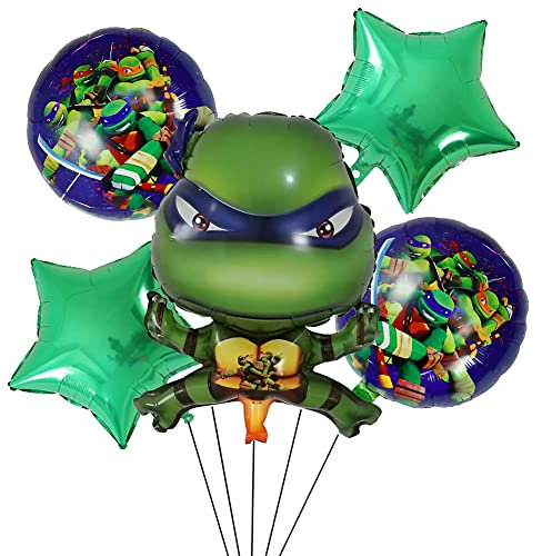 5 Stück Ninja Luftballons,Turtle Thema Geburtstag Dekoration Luftballons,Party Zubehör Set Kindergeburtstag Luftballons Ninja Luftballons Partyzubehör Geburtstagsfeier Dekorationen