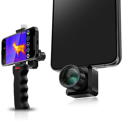 InfiRay T2 Pro Wärmebildkamera für Android, 12μm 256 * 192 IR-Auflösung, 13mm Brennweite, 13.6°×10.2° FOV, Hot-Spot-Verfolgung, bis zu 1300m, Wärmebildkamera für Jagd, Outdoor