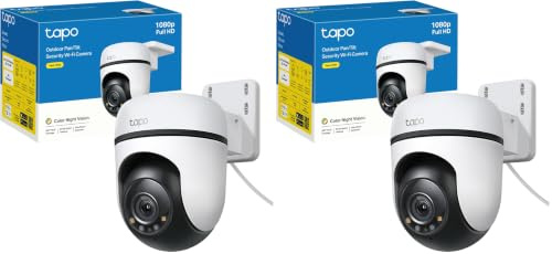 Tapo C500 Telecamera Wi-Fi Esterno FHD, 360° Visuale, Telecamera IP di Sorveglianza, IP65, Visione Notturna a Colori, Rilevamenti Smart AI, Audio Bidirezionale, Allarme sonoro personalizzato