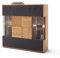 Lomadox Highboard Vitrinenschrank in Eiche Bianco teilmassiv, B/H/T ca. 124/120/37 cm